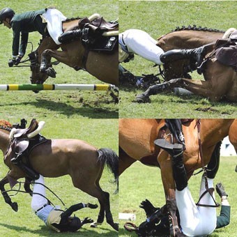 Aachen 2008: Álvaro Miranda Neto sofre queda aparatosa