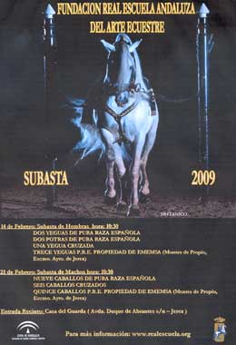 Leilão de cavalos PRE na Real Escola Andaluza