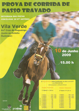 Corrida de Cavalos em Passo Travado, dia 10 de Junho