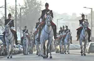 Guarda de Honra da Escolta a cavalo do Colégio Militar a Bento XVI