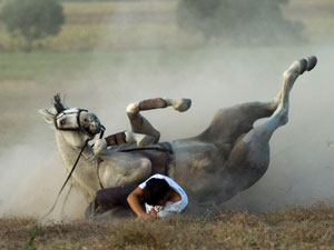 Queda espectacular de Diego Ventura