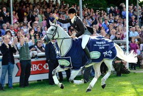 Caroline Powell wins the Land Rover Burghley Horse Trials