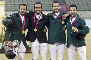 Saudi Arabia’s Jumping team won the Jumping team gold at the 2011 Arab Games