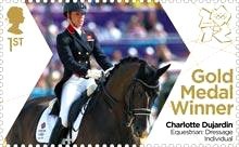 Charlotte Dujardin's 2nd Gold celebrated with next day Olympic Gold Medal stamp