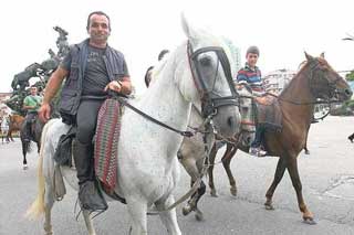 Protestos a cavalo em Vigo