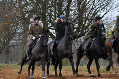 London 2012 Hero Charlotte Dujardin rides with the Household Cavalry