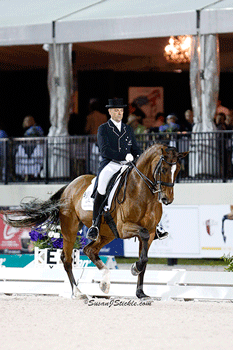 Lars Petersen and Mariett Lead the Competition in FEI Grand Prix Freestyle