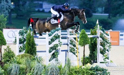 Aaron Vale and Quidam's Good Luck Dash to Victory in the Grand Prix at Kentucky Spring Horse Show